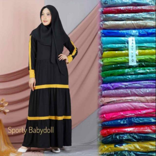SPORTY BABYDOLL / GAMIS SPORTY / GAMIS SELEBGRAM / GAMIS MURAH / GAMIS JERSEY KOREA / GAMIS KEKINIAN