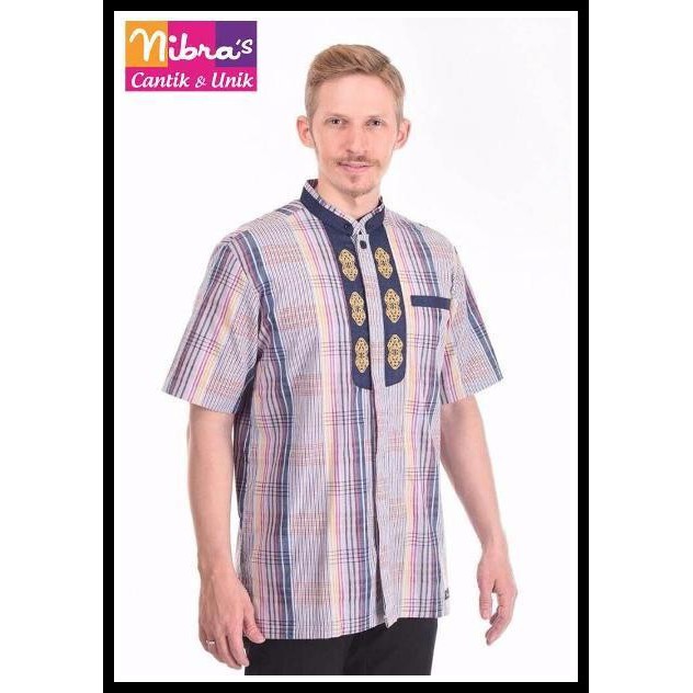 Baju Koko Modern Nibras NK 15 Biru Baju Koko Murah Baju Koko