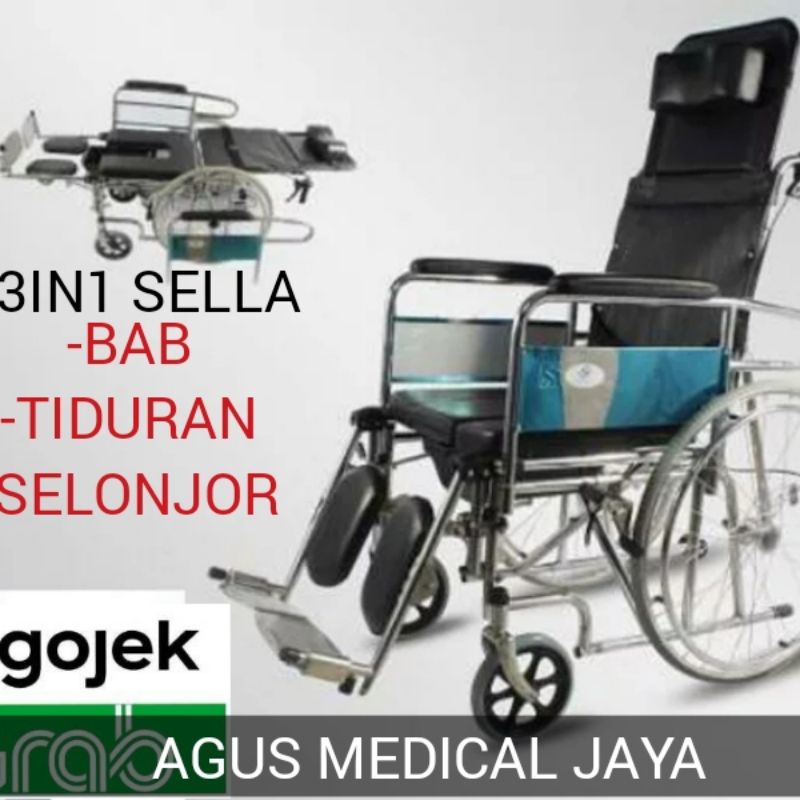 kursi roda 3 in 1/tiduran/bab/selonjoran(gojec)