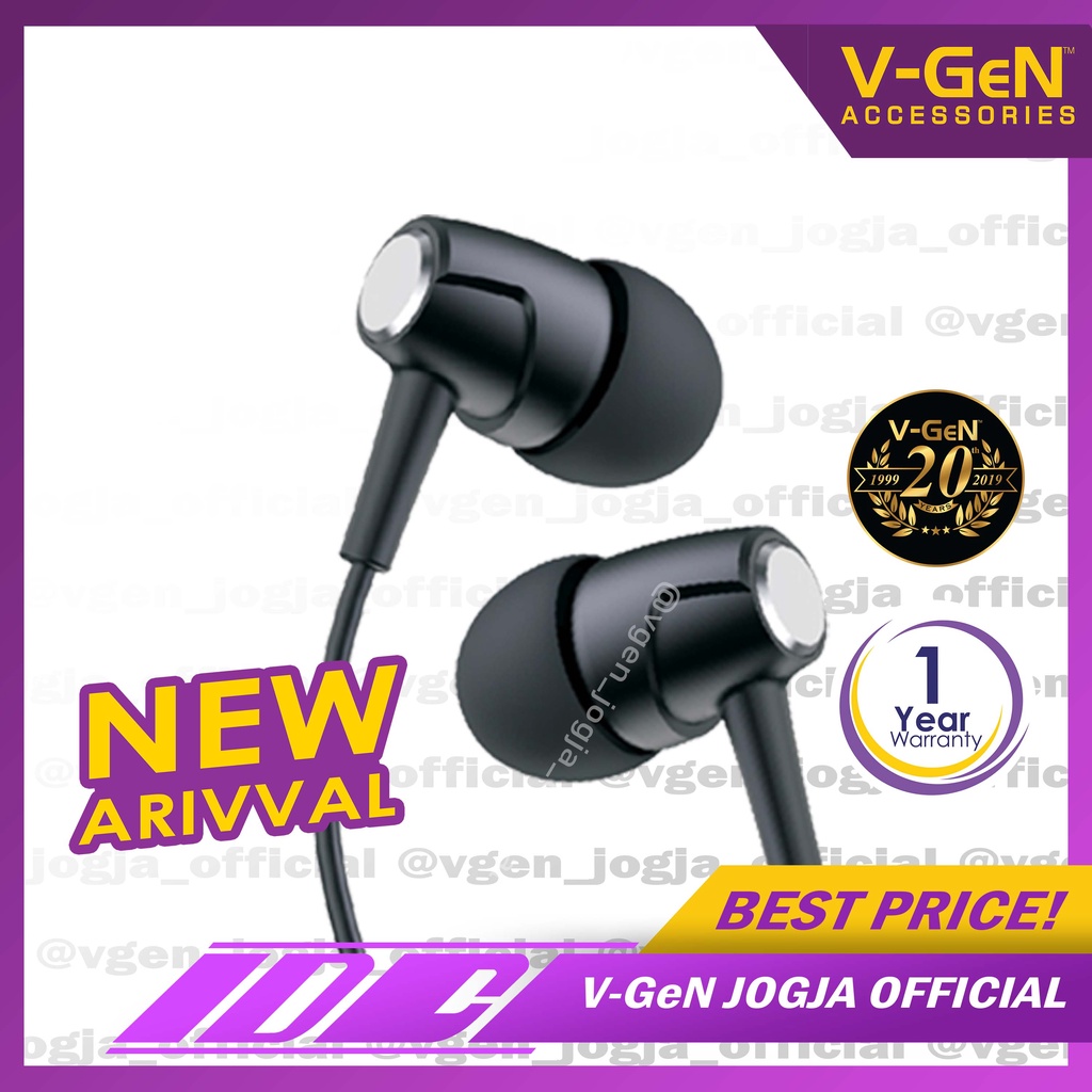 Handsfree V-GeN VEP1-22 Wired Earphone Headset Premium Sound VGEN