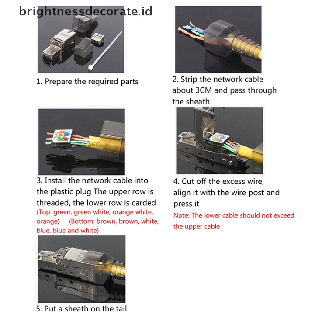 Konektor Kepala Kristal Cat6A / 7 / 8Ft Rj45