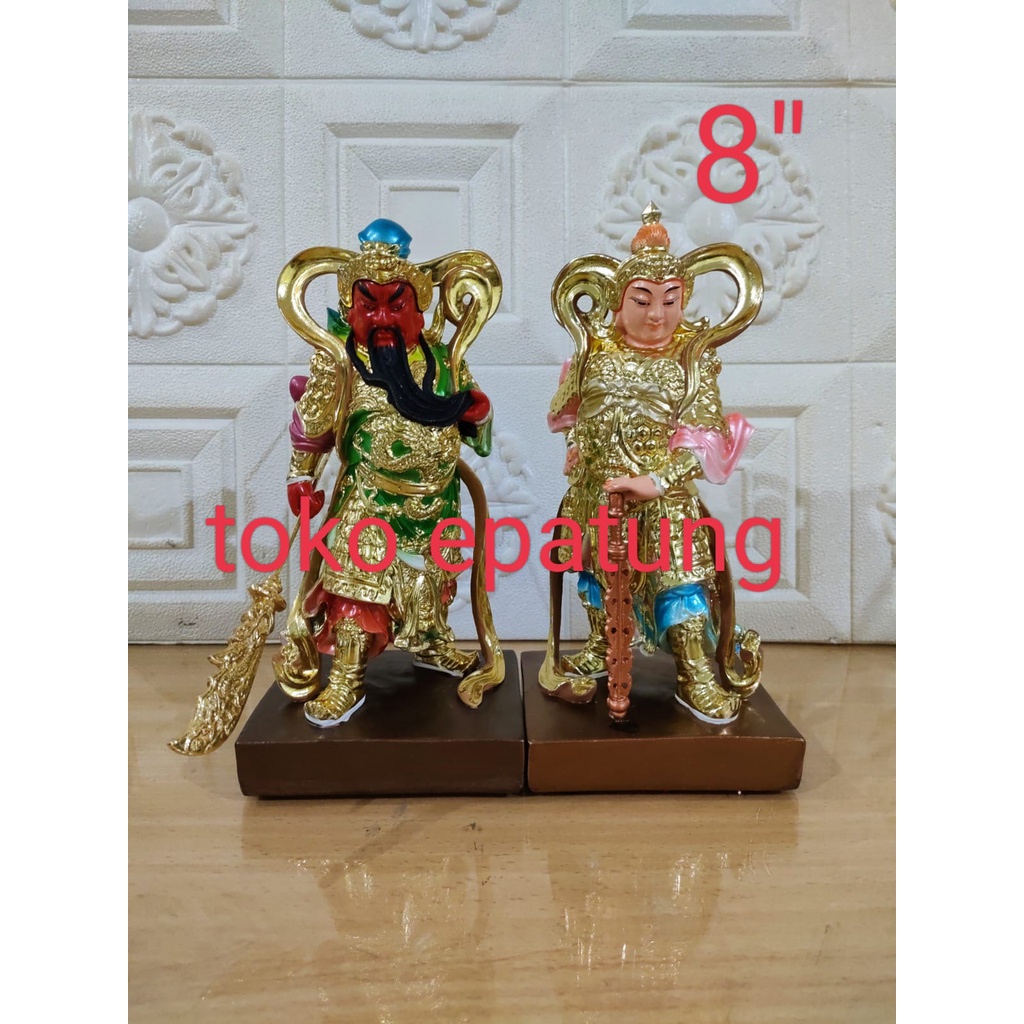 patung kwan kong / kwan kung / guan yu dan wito 8 inch fiber