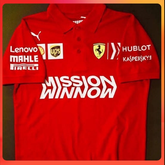 tshirt polo shirt baju Kaos Kerah Ferrari Mission Formula 1 F1