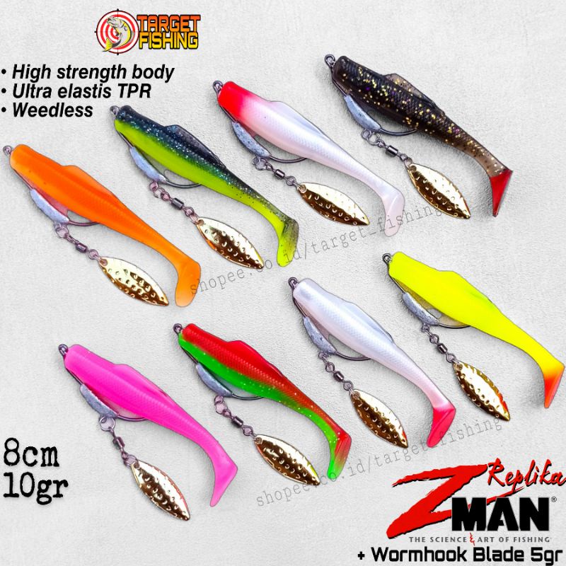 Soft Lure ZMAN Replika Plus Wormhook Blade 10gr  - Umpan Casting Gabus Haruan Softlure Kerandang