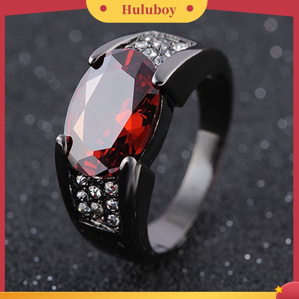 Hu Hu Hu Hu Hu Alat Bantu Pasang Kacamata♡ Cincin Berlian Imitasi Warna Merah Ukuran 8-12 Untuk Pria