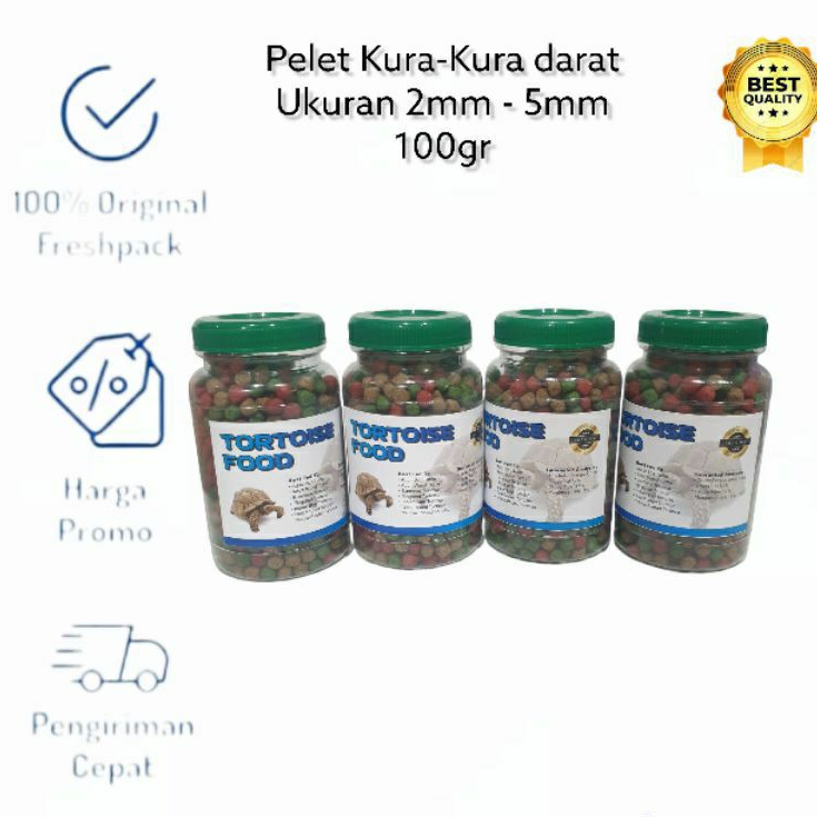 pelet kura kura darat / tortouse food 100gr kura - kura brazil sulcata