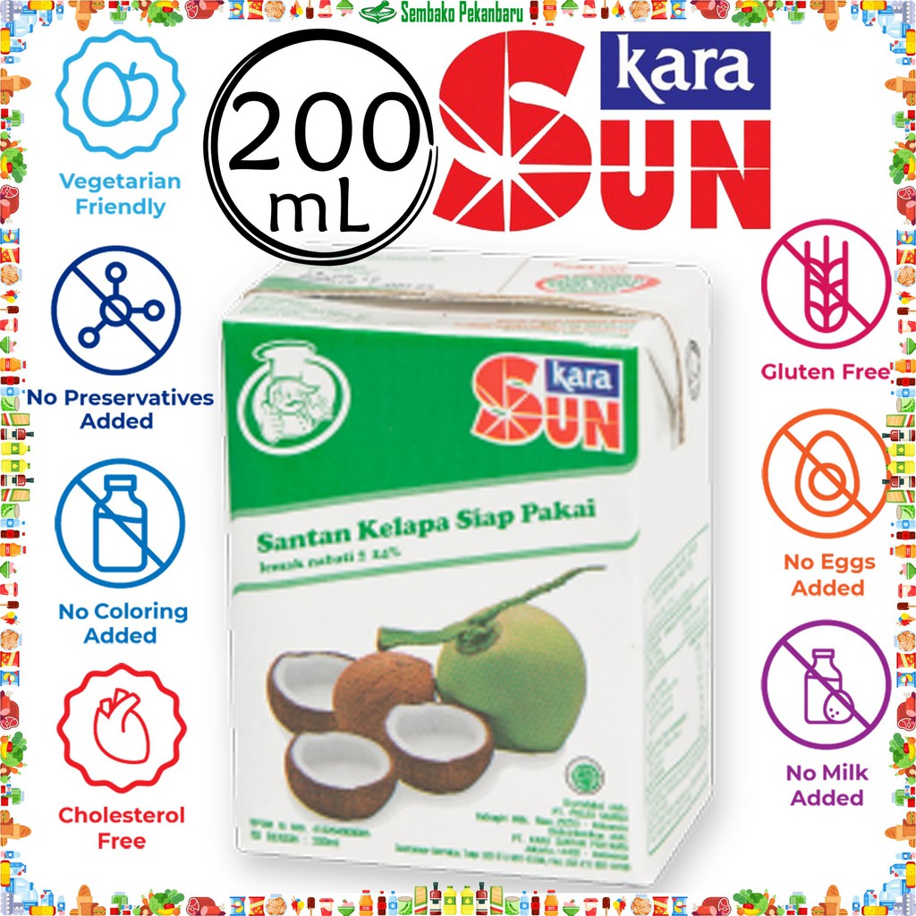 

Santan sun kara 200 ml kelapa cair siap pakai sunkara 200ml Kotak