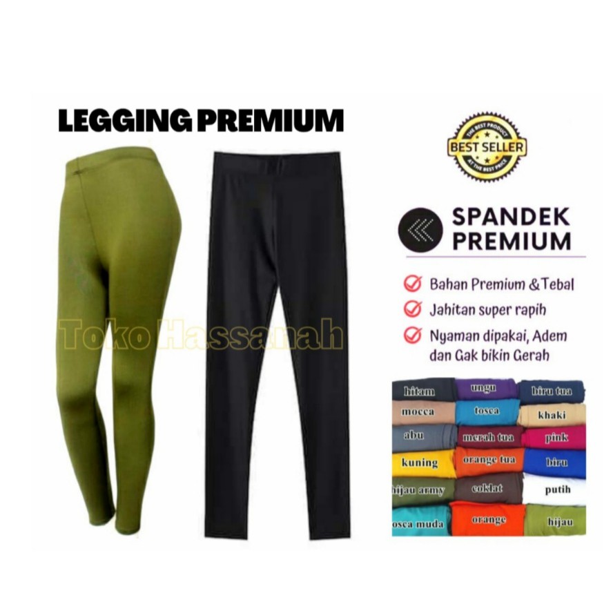 Leging Wanita Dewasa Panjang - Lejing Wanita Tebal - Celana Legging Spandex Licin