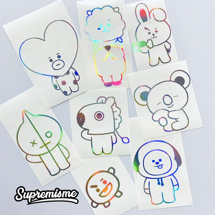 Stiker Hologram BTS Army 11, Stiker seri BTS21 untuk Laptop, Kulkas, Tempat minum, Gelas, Koper, Mobil, Hologram Sticker BTS Army Bomb Label Nama Lightstick Waterproff Anti Gores