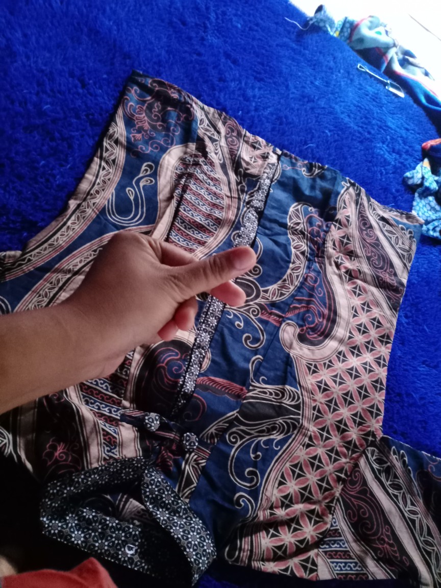 Baju Batik Couple Modern Monalisa Genes Merah Biru Tosca Ungu Orange M,l,xl Asli Pekalongan