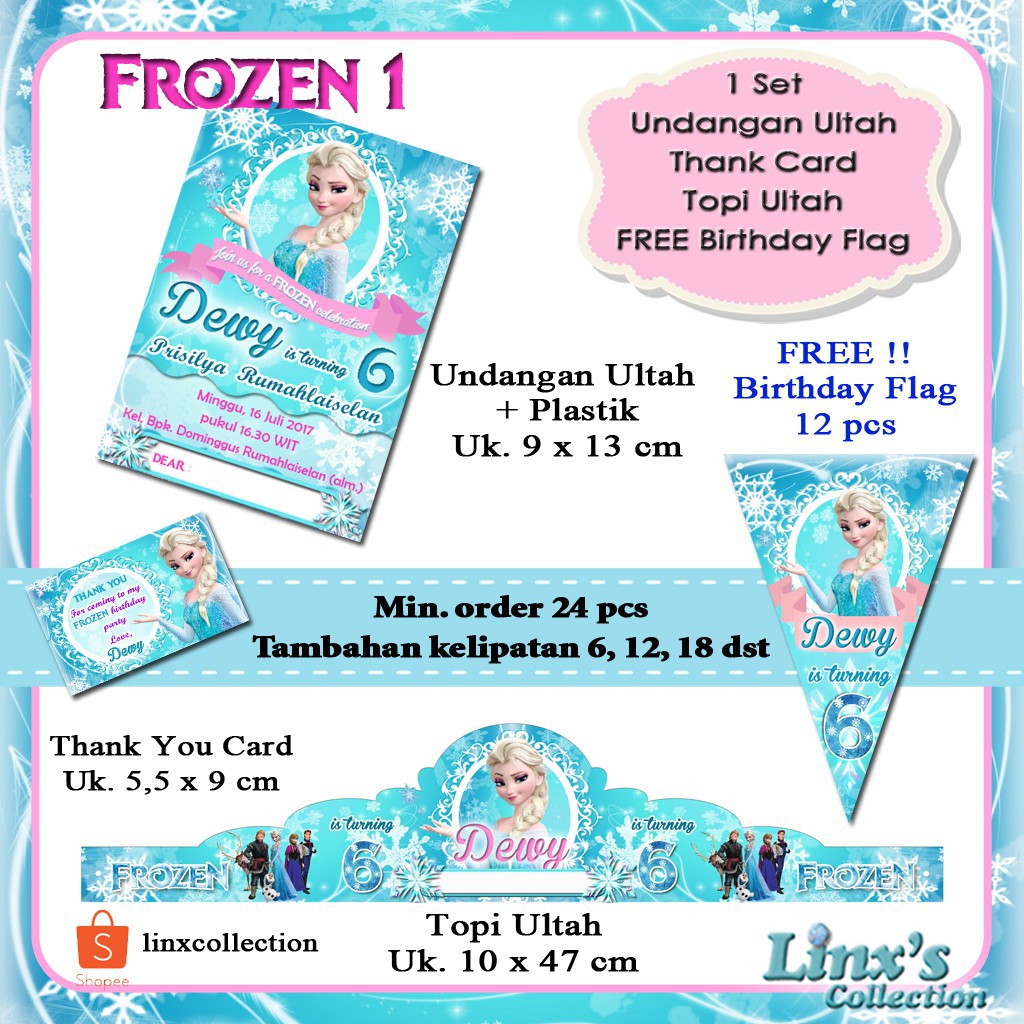 82 Contoh Kartu Undangan Ulang Tahun Frozen Gratis Terbaru