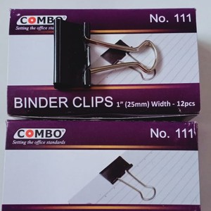 

[BOX ISI 12] BINDER CLIP NO. 111 COMBO 1” 25 MM , PENJEPIT KERTAS COMBO , PAPER CLIP COMBO , PENJEPIT KERTAS
