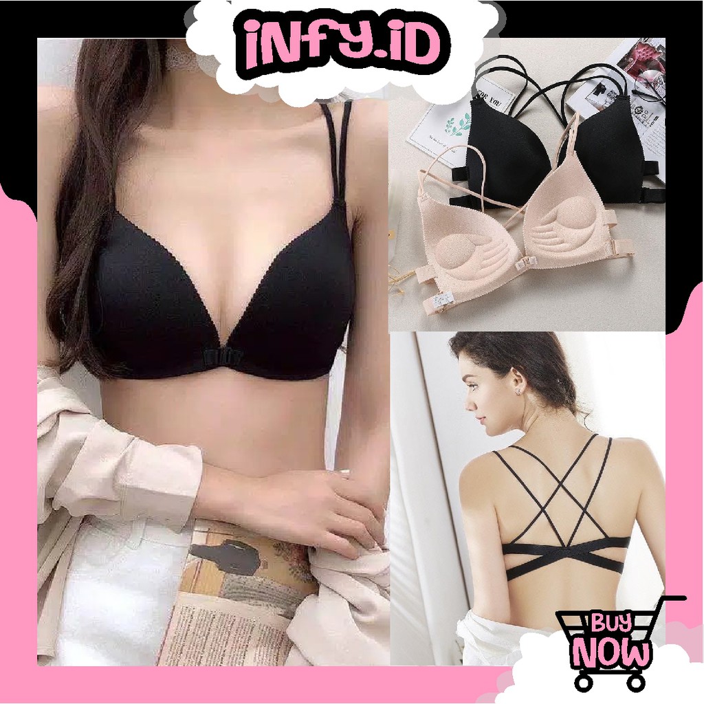 Bra One-Piece Bralette Tipis Wanita Tanpa Kawat BH Seamless PushUp Bahan Nyaman B040 Fashhion Import