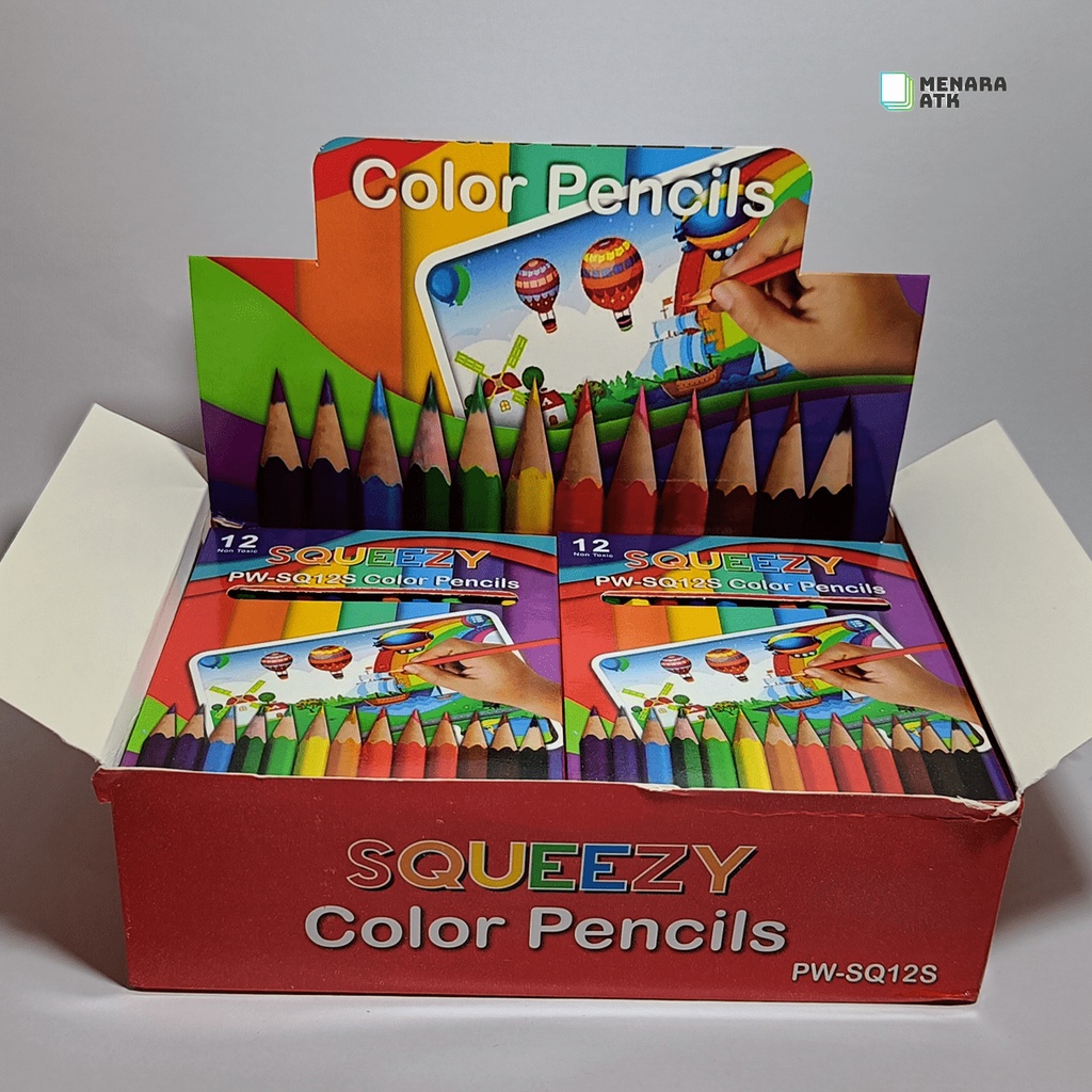 

SQUEEZY PW-SQ12S Pensil Warna Pendek 12 Warna (12SET)
