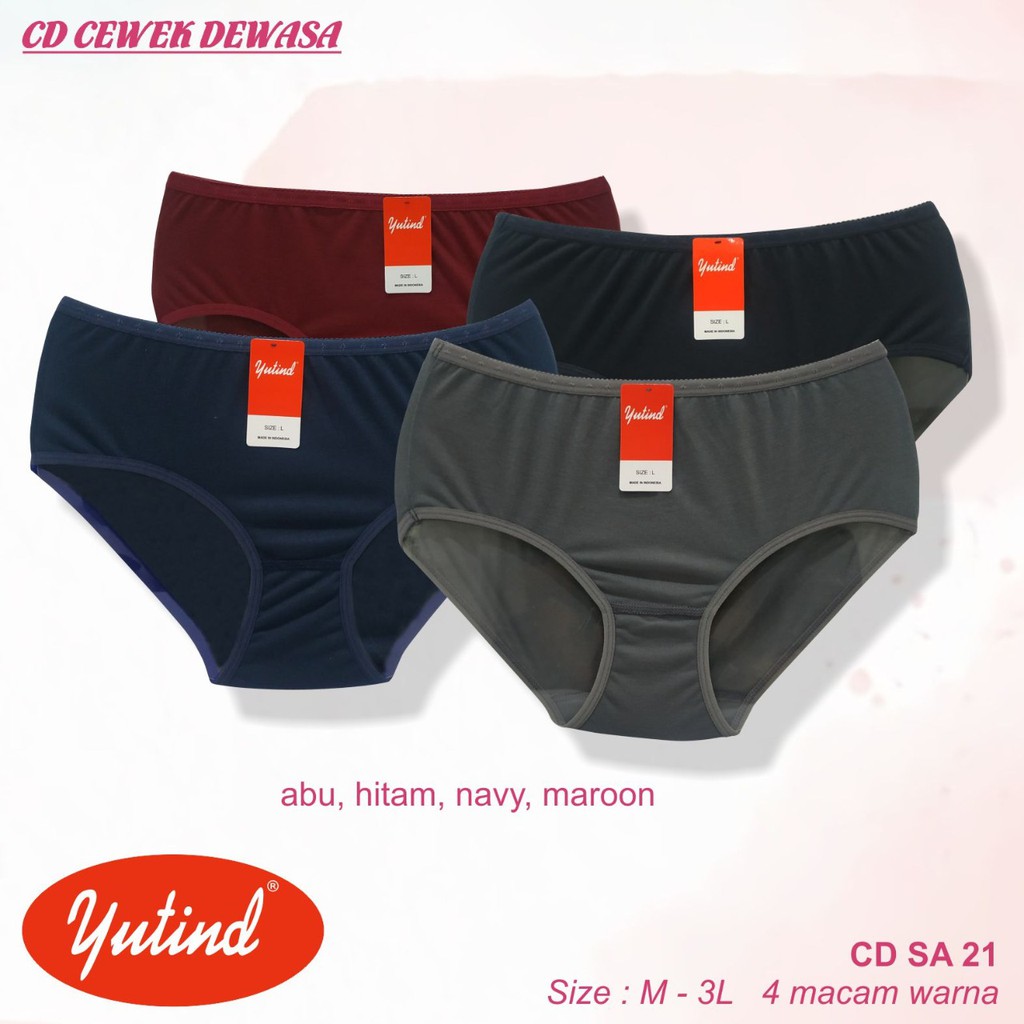 CD Yutind Celana Dalam Wanita Dewasa Warna Gelap Bahan Katun Lembut SA21 SA20 / celana dalam wanita dewasa remaja