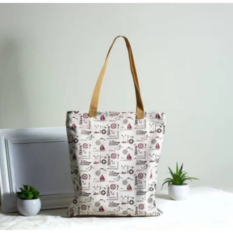 Totebag kanvas motif travel-tas totebag kanvas-tas selempang