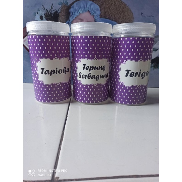 Toples stiker bumbu/toples bumbu polkadot ungu/harga 1 toples