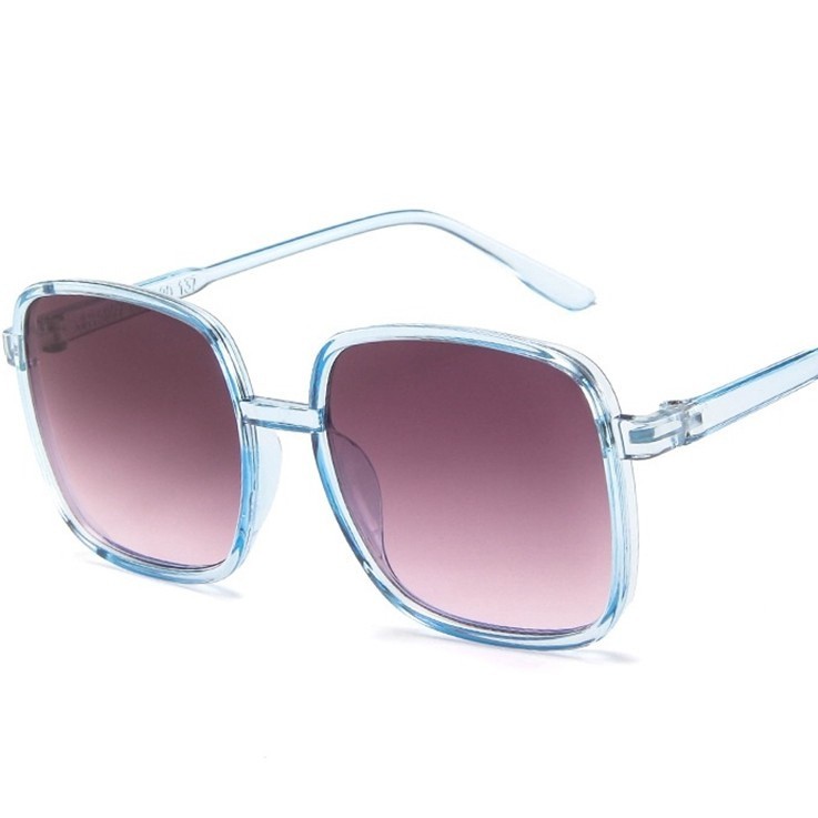 AS Kacamata Wanita Hitam 6178 Kotak Gaya Style Sunglasses Kaca Mata Fashion Eyewear-BIRU DOUBLE GRAY