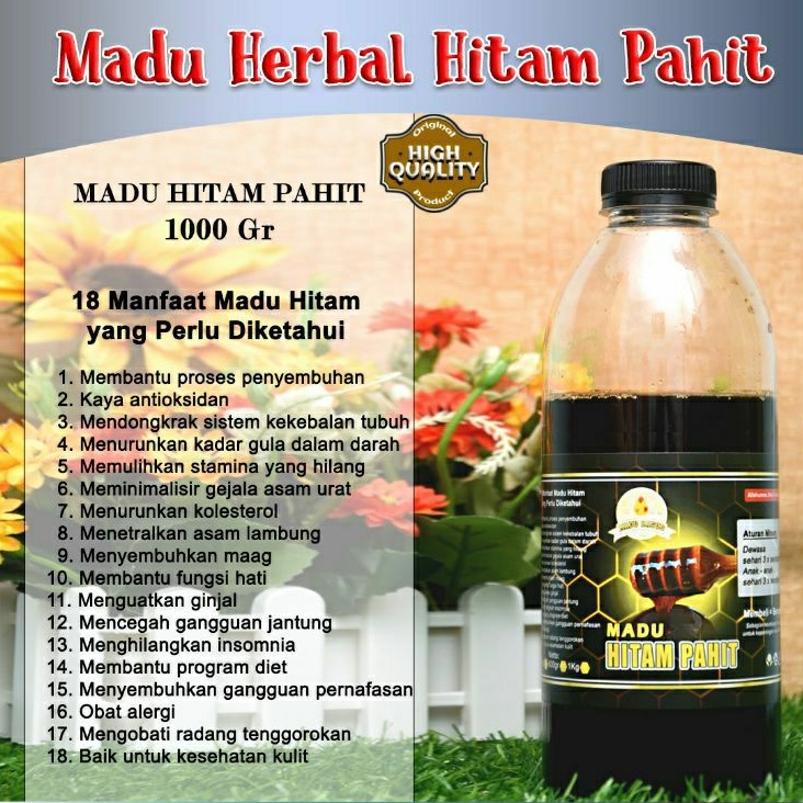 

Madu Asli Madu Hitam Pahit Herbal 1 Kg