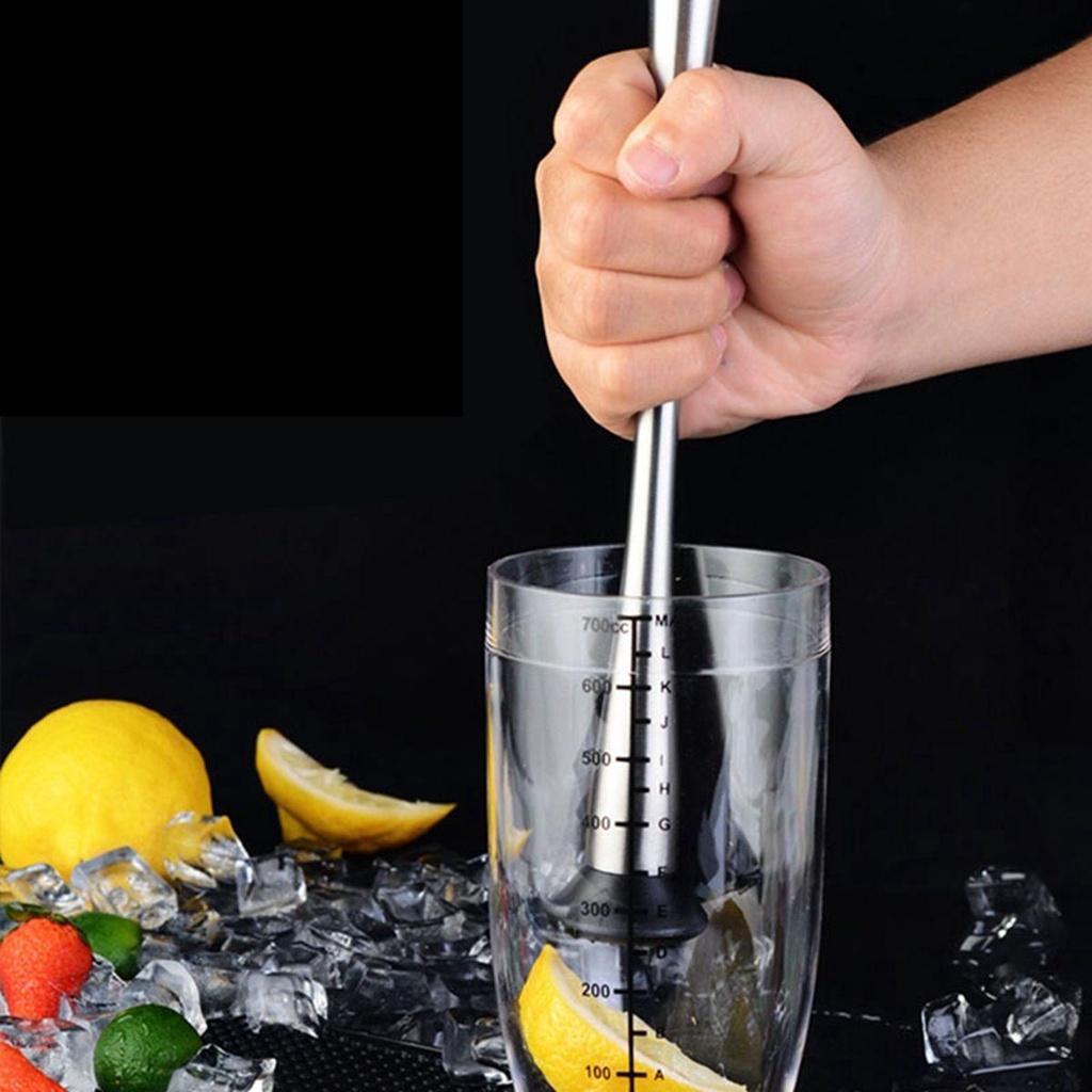 [Elegan] Cocktail Muddler Dapur Mojito Alat Pengaduk Minuman Stainless Steel Pengaduk Jus DIY