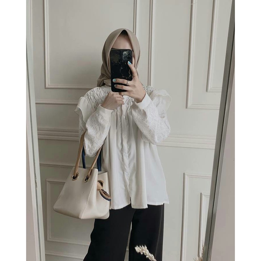 JAMINAN PROMO TERMURAH BLOUSE KEMEJA PREMIUM ZALURA ALOVA TIEAN VENGE AVRIL DINIUM GALA SALSA SQUILBI WILIAM KIMBO OVILA CHAND RIZO MORIZ VINCET KOBE ETRA-SQUILBI WHITE