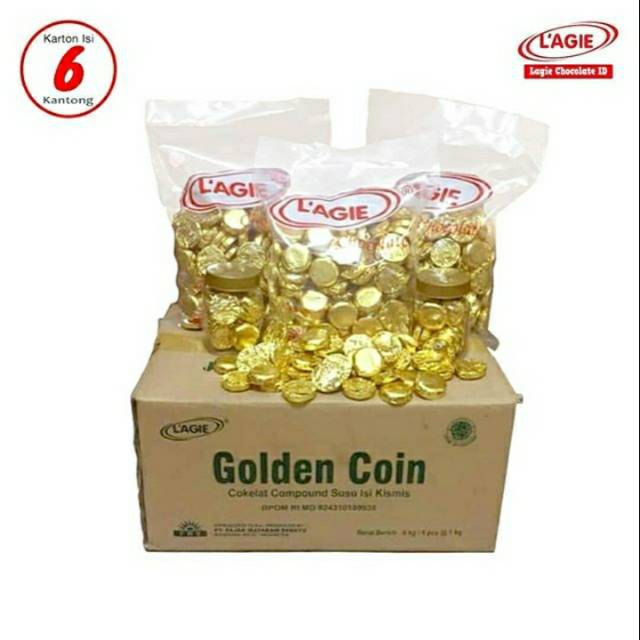 

Coklat manis golden coin lagie karton isi 6 kg termurah