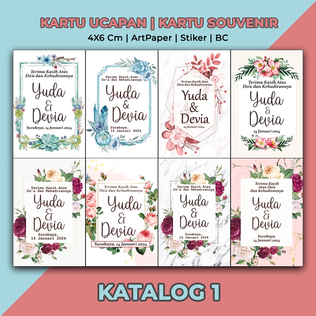 Jual KARTU SOUVENIR | KARTU UCAPAN TERIMAKASIH | THANKS CARD | KARTU