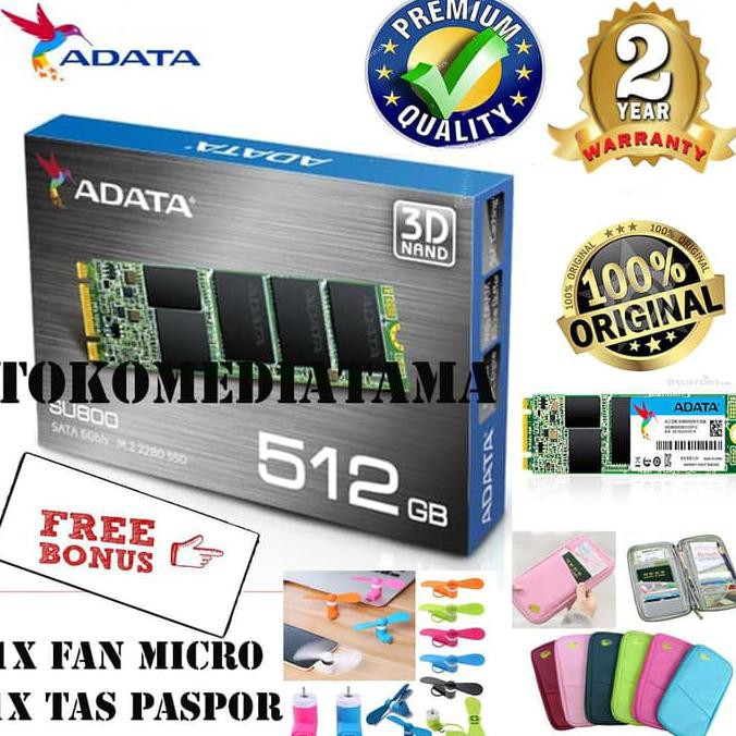 SSD ADATA SU800 M.2 512GB 3DNAND ORIGINAL FREE 2 BONUS