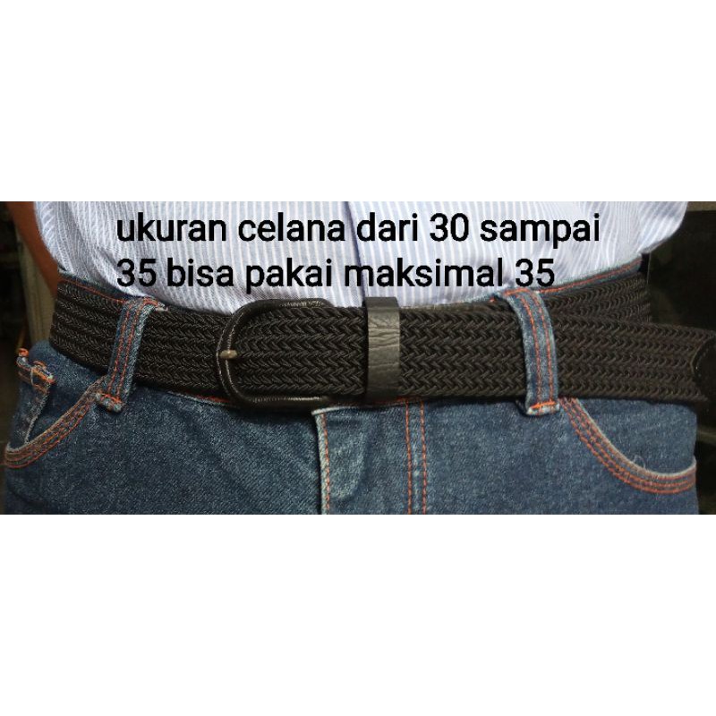 Gesper karet ukuran lebar 3,5 cm/ ikat pinggang karet / ikat pinggang pria wanita