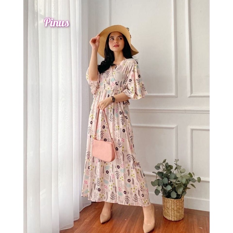 Dress Karen - Dress Kimono Rayon Premium Home Dress Import Busui Fashion Korean Style Midi Dress Kekinian