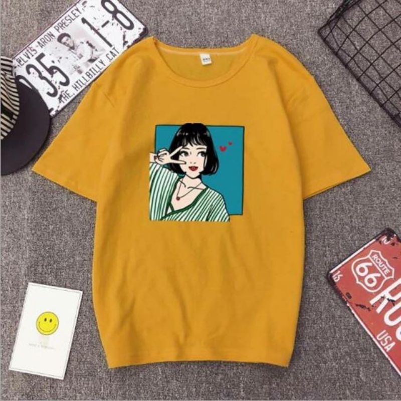 Arifirn Tshirt Girl ( LD 90, P 65) - Tshirt Wanita | Kaos Wanita | Baju Wanita