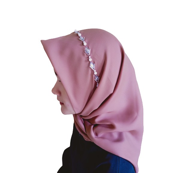 KERUDUNG SEGI EMPAT BELLA SQUARE PAYET/ JILBAB PAYET BELLA SQUARE BAHAN POLLYCOTTON/ HIJAB PAYET-DUSTY PINK