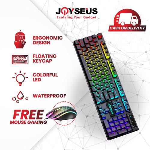 JT - 1 SET Joyseus Paket keyboard gaming dan Mouse RGB/  Set Mouse dan Keyboard Gaming USB Cable RGB/keyboard komputer Joyseus