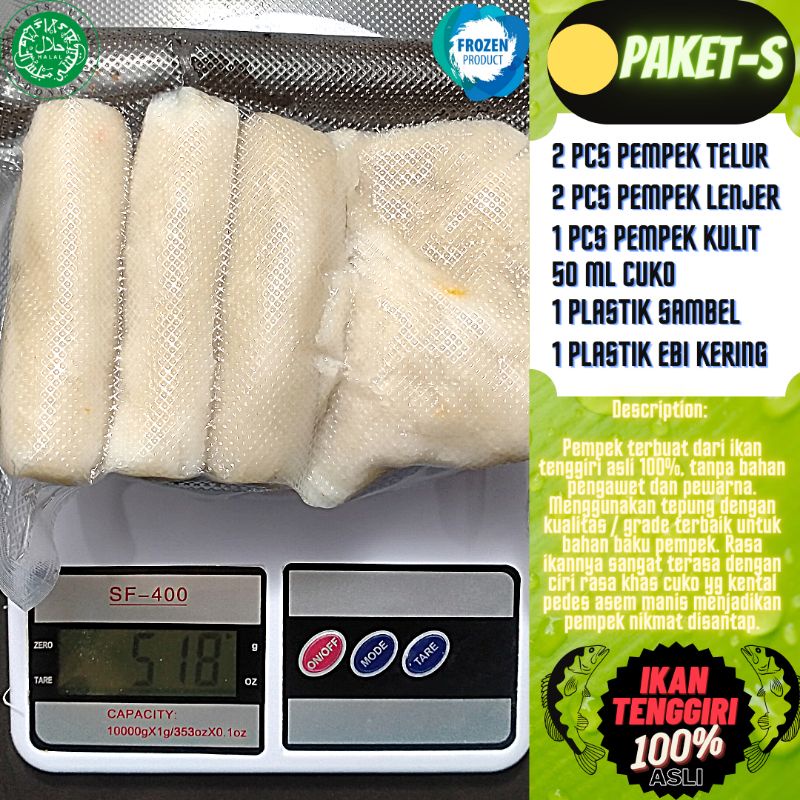 

Pempek Axfran (PAKET-S) isi : 2 pempek telur + 2 pempek lenjer + 1 pempek kulit