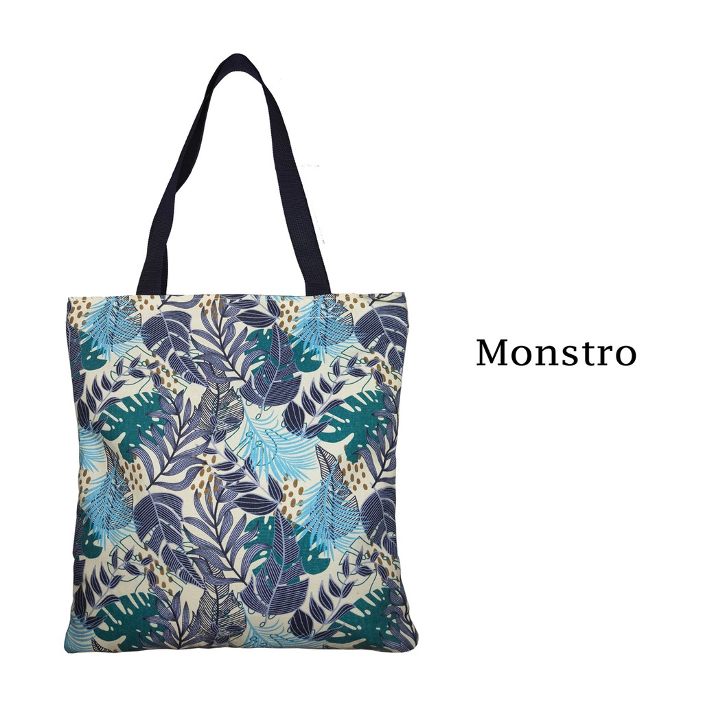 TOTE BAG / TOTEBAG KANVAS DENGAN RITSLETING KUAT DAN TRENDY / TAS TOTE MOTIF MONSTRO