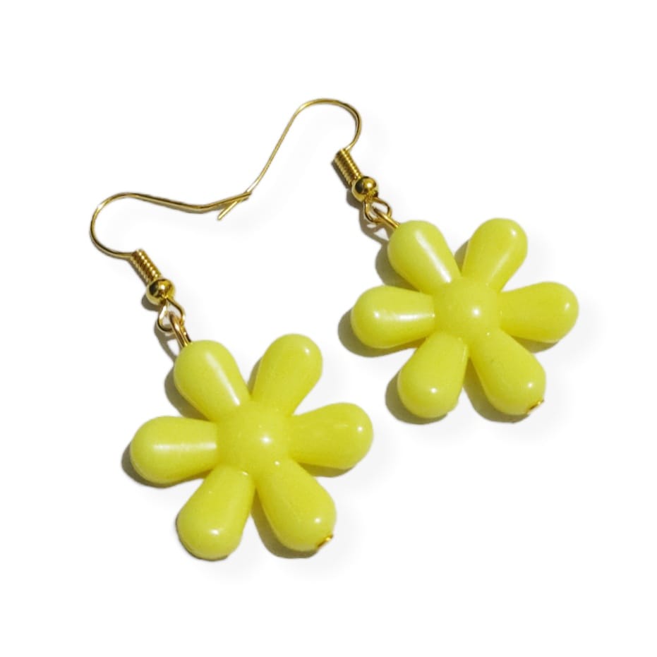 Daisy Flower Earrings Anting Hooks Handmade Bunga Pastel