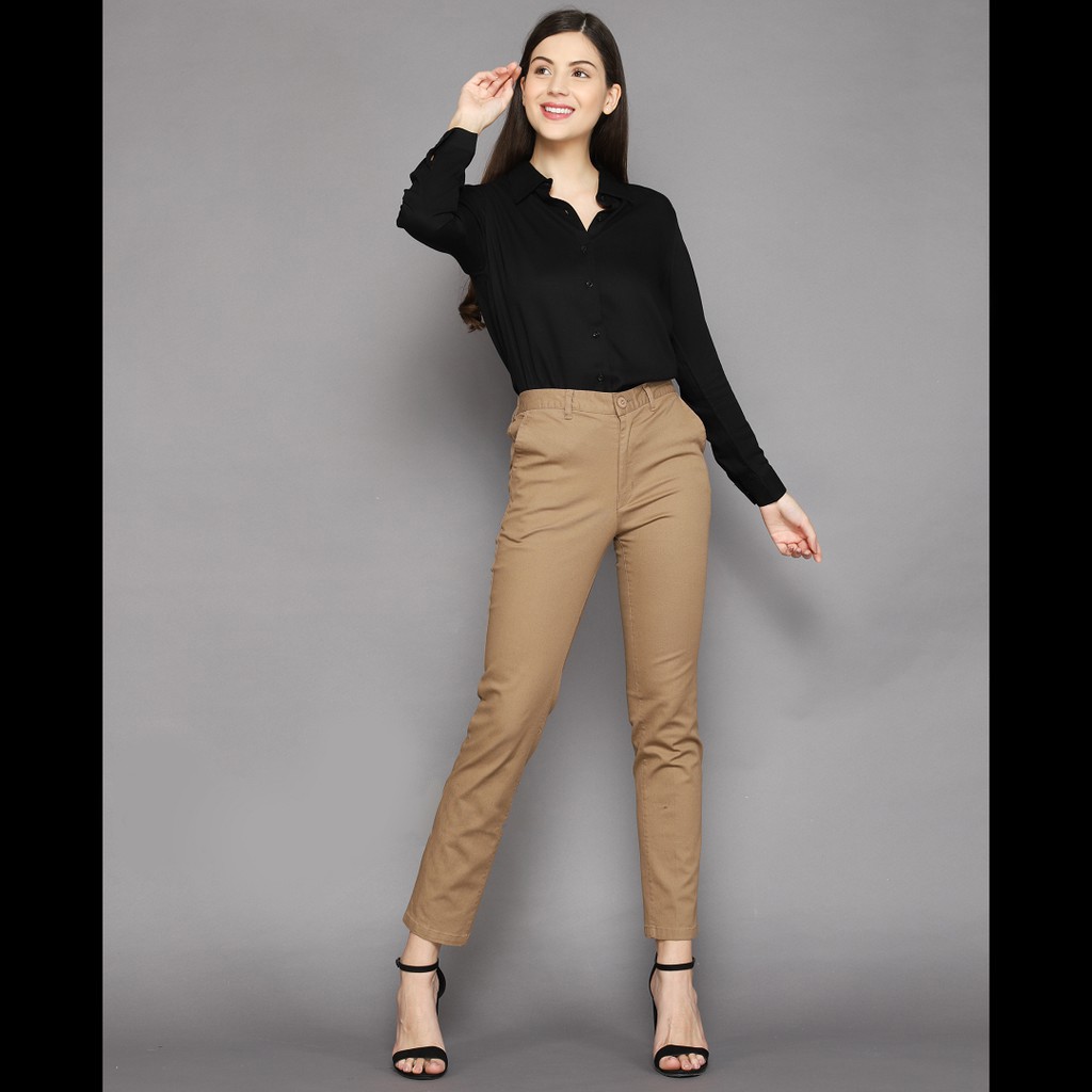 kemeja wanita polos lengan panjang basic kekinian hem cewek baju kantor slimfit simple terbaru murah-6