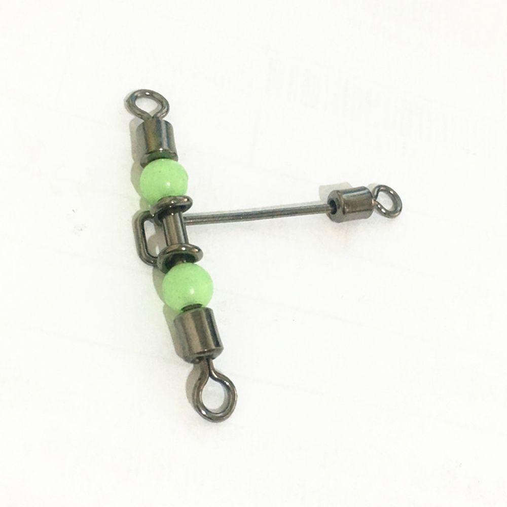 TOP 5pcs T-shape Fishing Swivels Hot Splitter Trisula Wivels Bearing Luminous