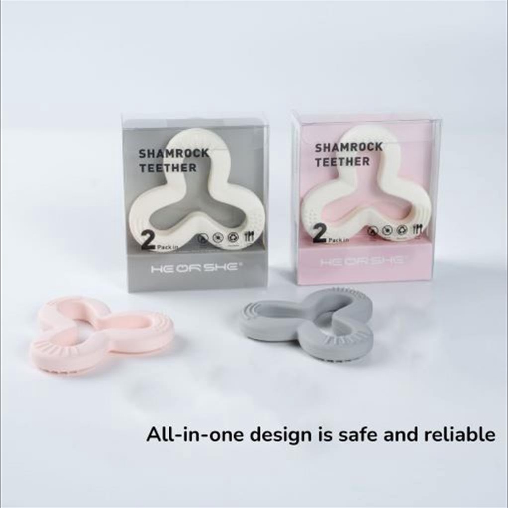 HEORSHE Shamrock Teether Toy | Teether Bayi Dengan 3 Tekstur isi 2 pcs-4