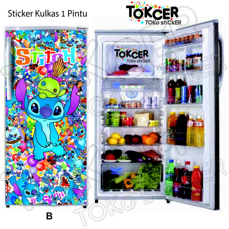 Sticker Kulkas 1 Pintu  dan 2 Pintu STITCH