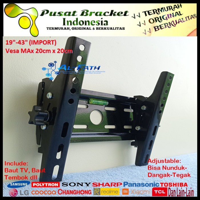 Bracket TV REALME 19 s/d 43 inch IMPORT QUALITY Garansi 100% cocok