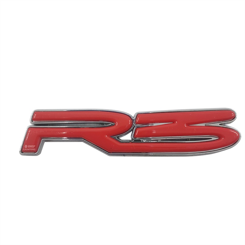 1pc Stiker Emblem Logo Lotus R3 Bahan ABS Untuk Fender Samping Mobil