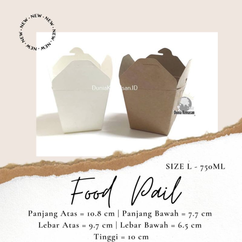 

50 pcs Food Pail L Craft DuniaKemasan.ID