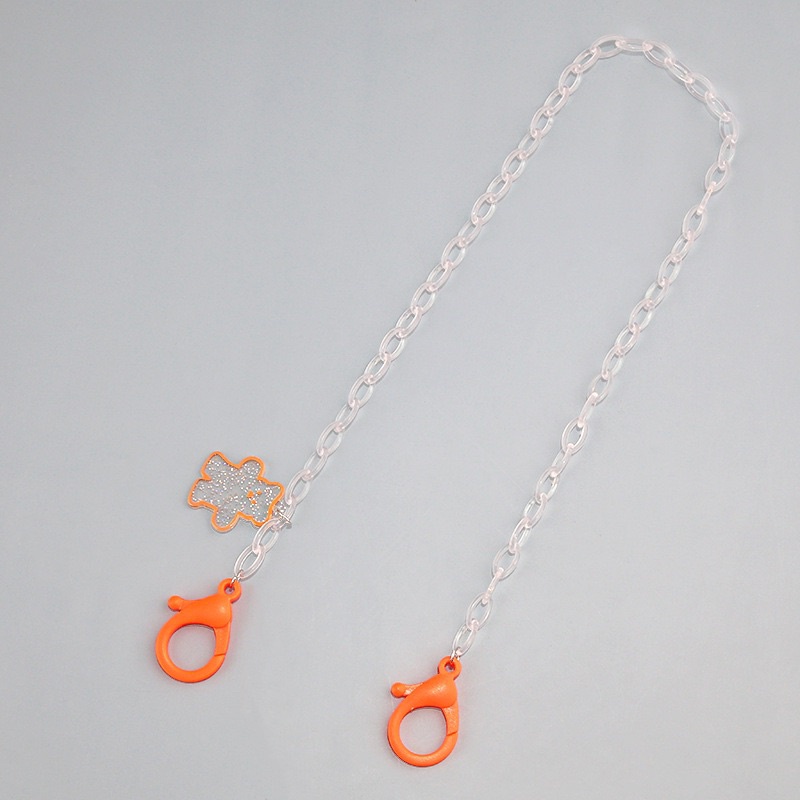 Chain Kalung Masker Transparan Bear with Colorful Lobster scalp (MASK STRAP)