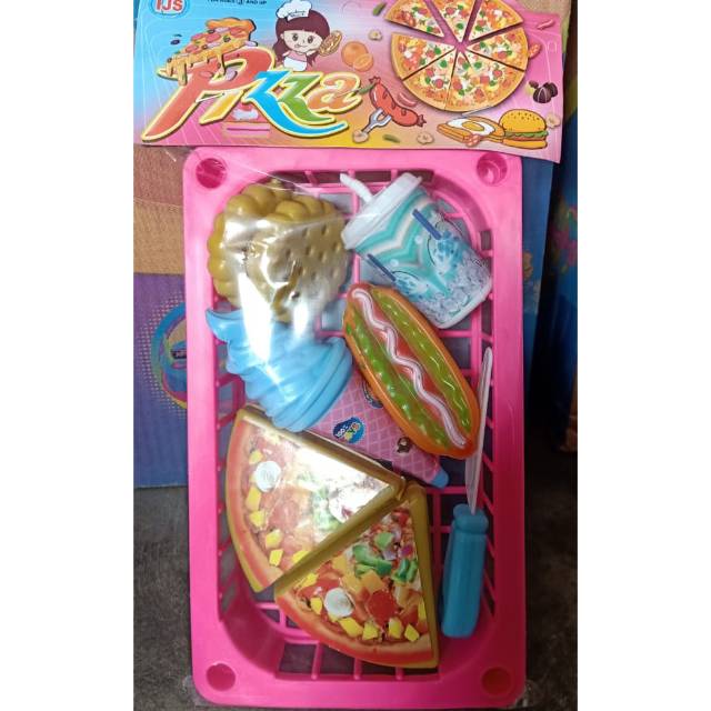 B630 SPECIAL PIZZA / MAINAN MAKANAN PIZZA POTONG PLUS KERANJANG TEMPAT DAN ES KRIM