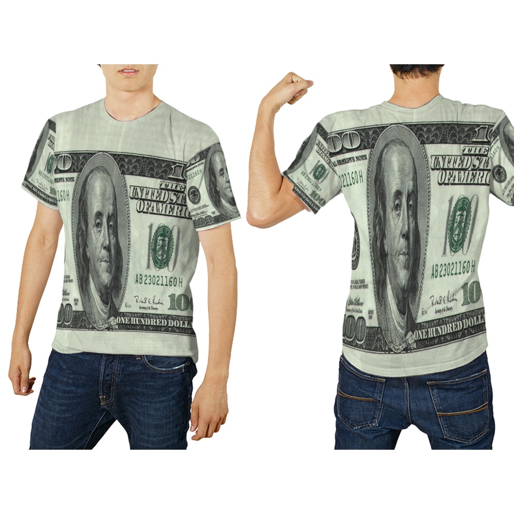 Kaos Baju Dollar / Kaos Baju 100 Dollar / Kaos Mata Uang Dollar