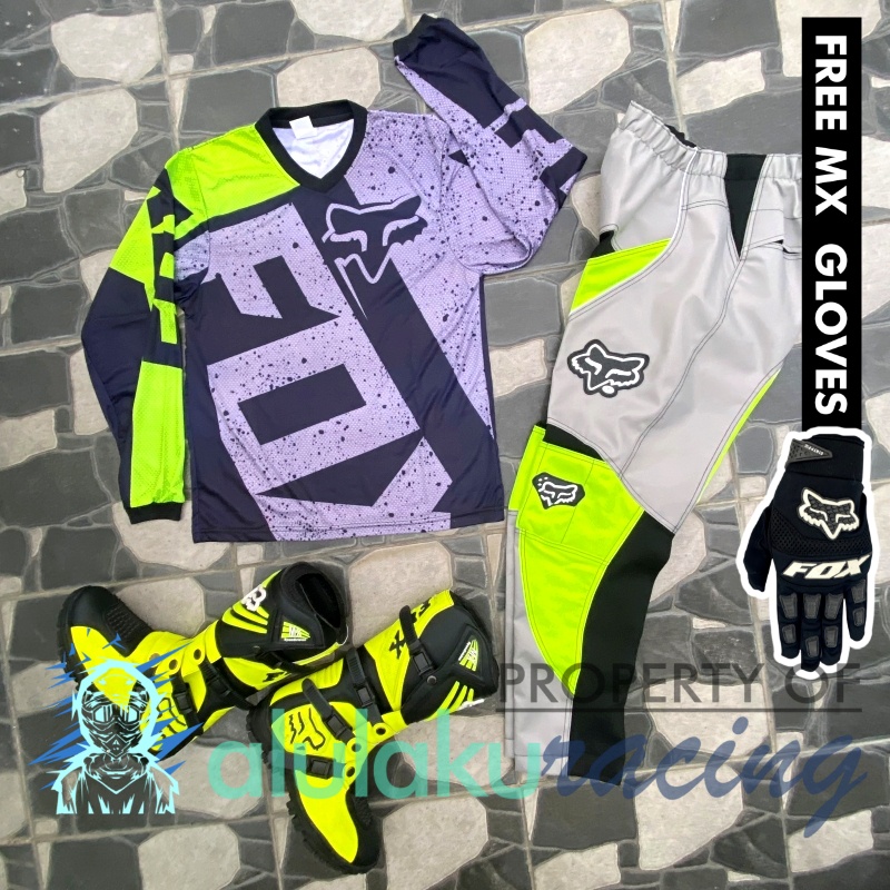 Jersey, Celana, Sarung Tangan &amp; Sepatu SV Fullset MX Trail Motocross - Paket Bundling FOCTSV031404-F41