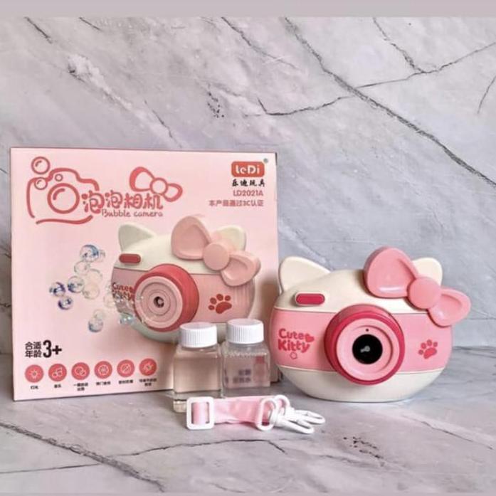 Mainan Anak Bubble Camera Hello Kitty Elektrik Kamera Gelembung Busa Sabun Blower Karakter Hello Kit