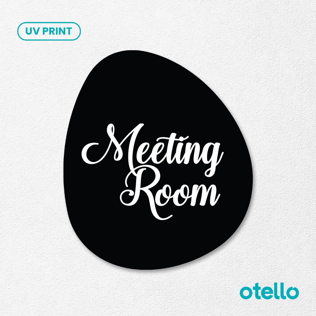 Tulisan Meeting Room Sign Board Akrilik Tempel Signage Dinding Papan Label Acrylic Restoran Wall Stiker Dinding Petunjuk Toko Cafe