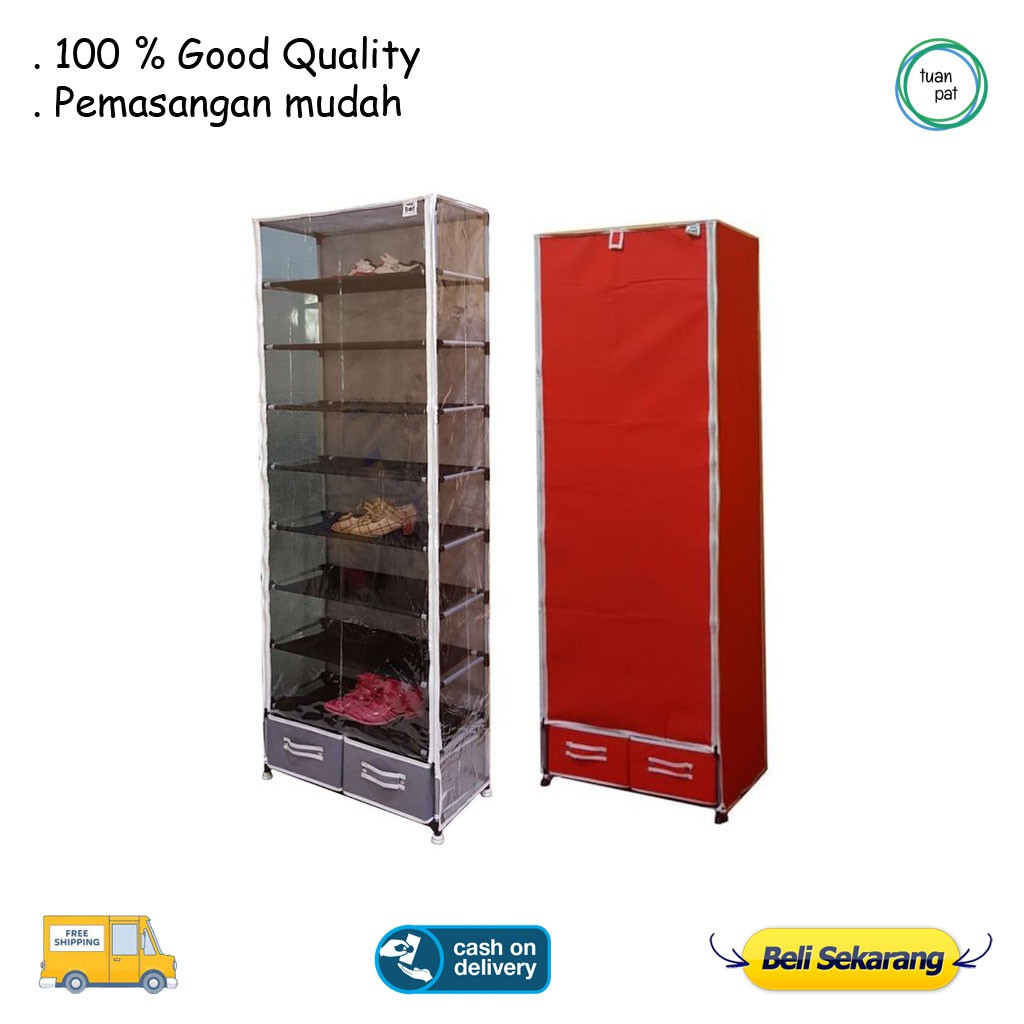 Rak Sepatu 10th 9 Susun Rakitan Shoes Rack With Dust Rak Sepatu 10th 9 Susun Rakitan Shoes Rack With Dust
